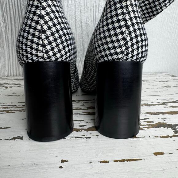 Jeffrey Campbell Coma Houndstooth Pointed Toe Bootie Boots Heel Women's Size 9 - Picture 9 of 10
